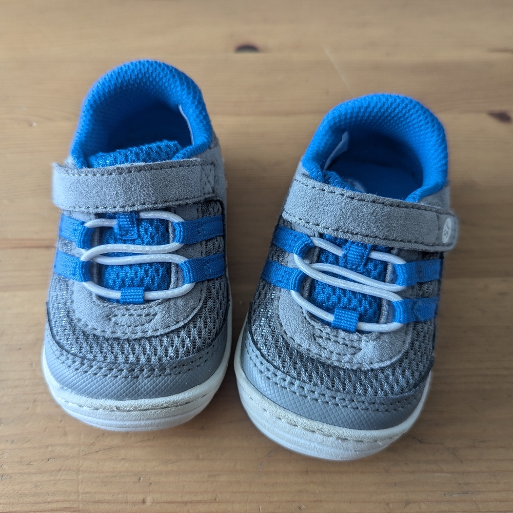 Stride Rite Baby Gray and Blue Shoes